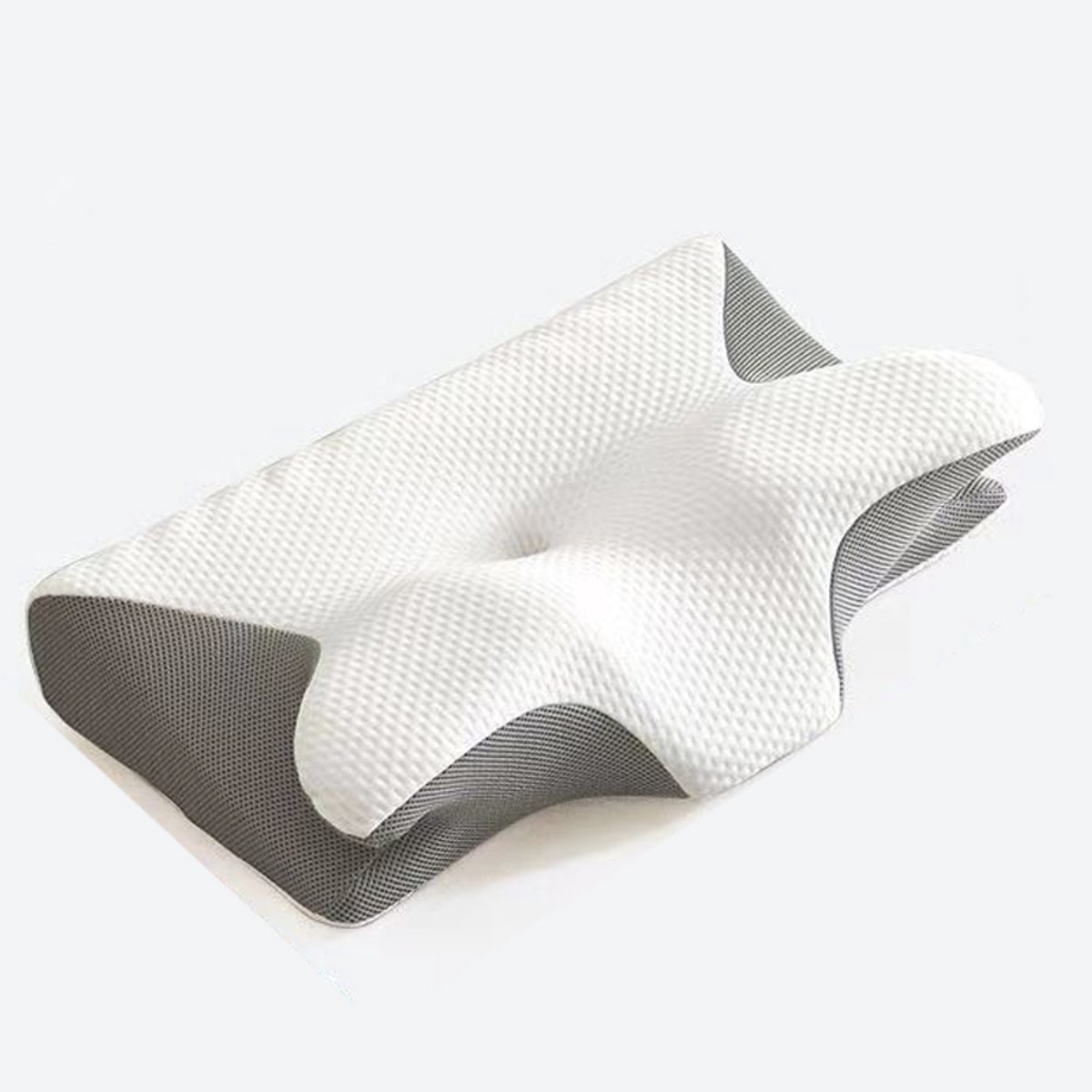Sunova Hoofdkussen - Hoofdkussen nekklachten - Anti snurk kussen - Hoofdkussen nekpijn - Zijligkussen volwassenen - verkoelend hoofdkussen - slaapkussen zijslaper - Slaapkussen - Vlinderkussen - verkoelend hoofdkussen-Grijs