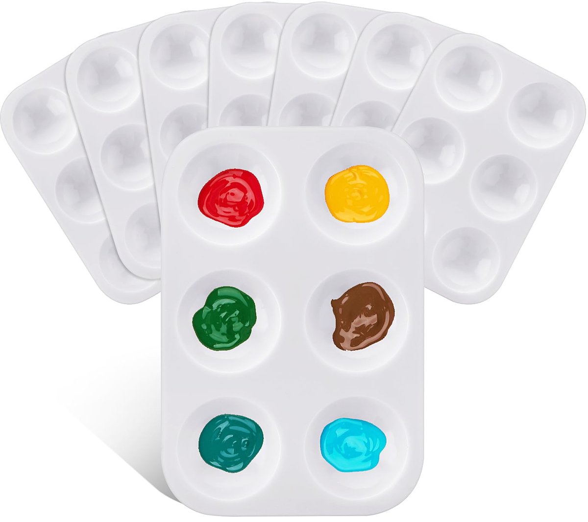 Mini Malschalen Set - 8 Kleuren Mengpaletten - 12,5 x 8,9 cm
