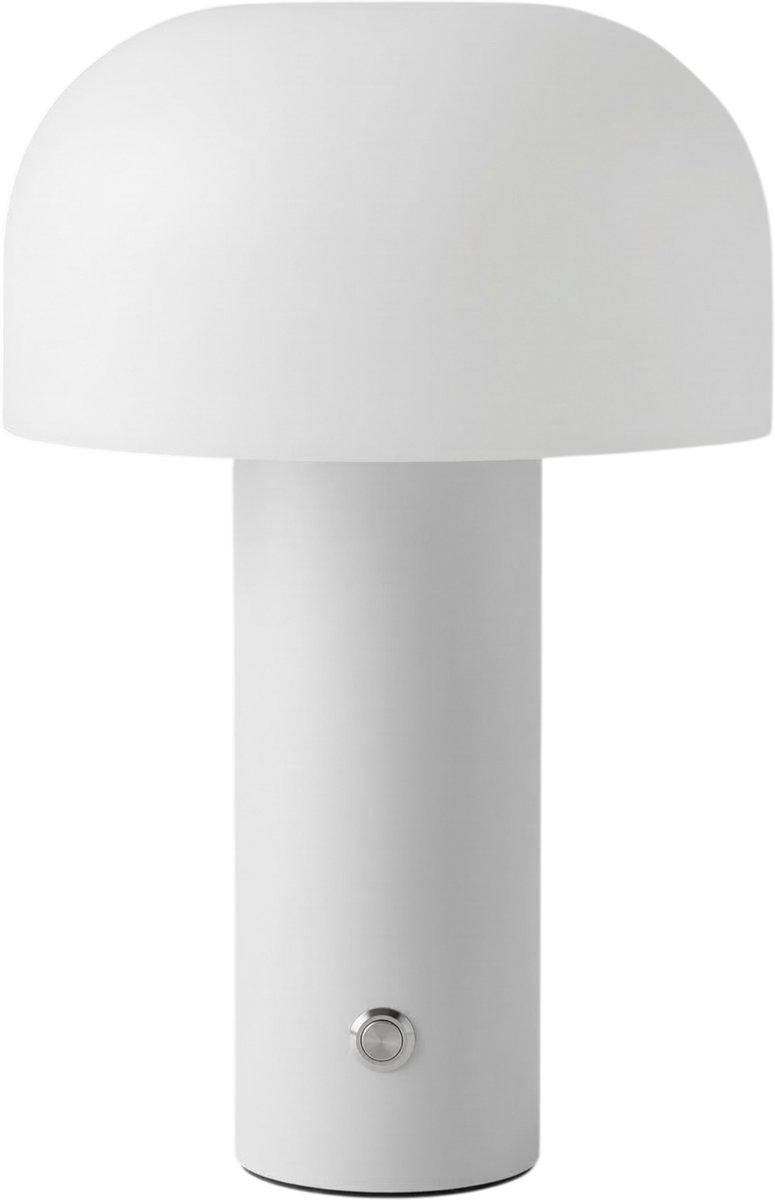 Draadloze Design Paddenstoel Tafellamp - 3 Lichtkleuren - Oplaadbaar (USB-C) - Dimbaar - IP54 Spatwaterdicht - Tot 10 Uur Accu - LED - Wit