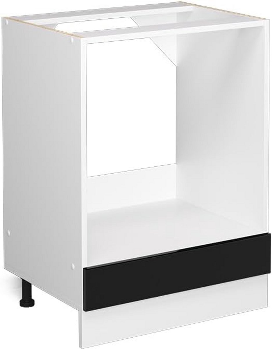 Moderne 60cm Fornuiskast Wit Zwart Hoogglans Vrijstaand Keukenmodule