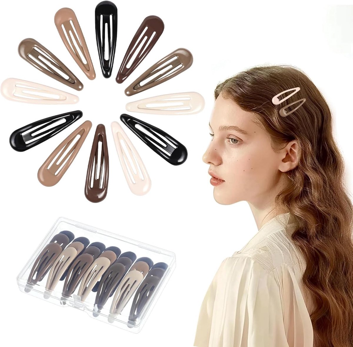 30x Metalen Haarclips in 5 Kleuren - Accessoires voor Meisjes en Dames