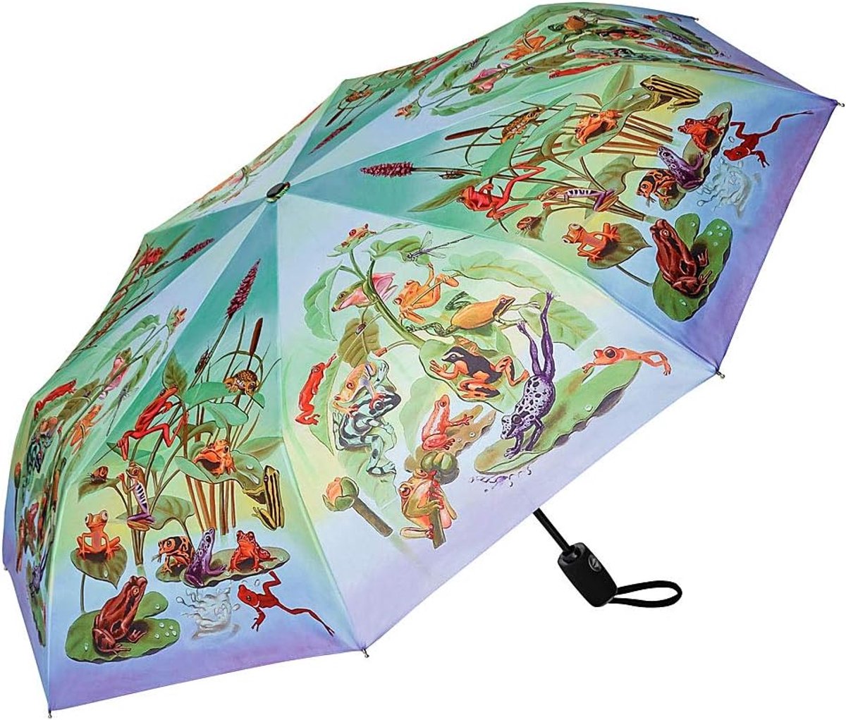 Compact Automatische Paraplu - Windproof & UV Bescherming - Kikker Familie Motif