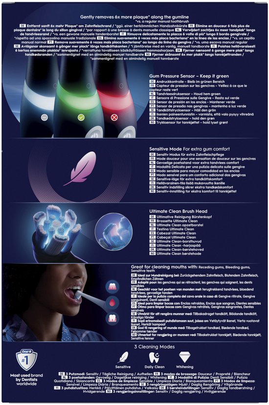 Oral-B iO 3 Elektrische Tandenborstel - Duo Zwart en Roze - inclusief Reisetui