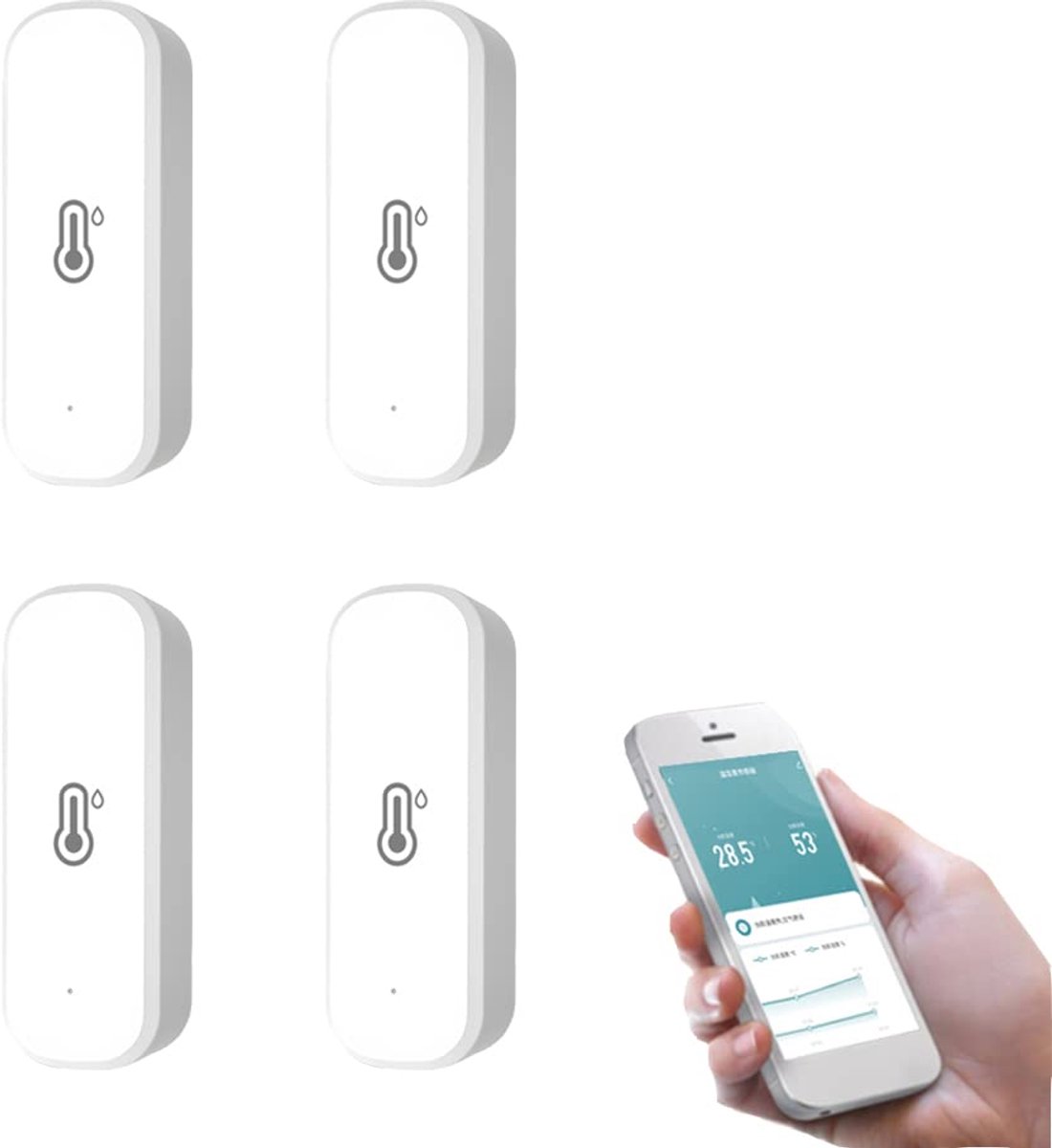 Draadloze WiFi Temperatuur en Vochtigheidssensor voor Slim Huis Monitoring