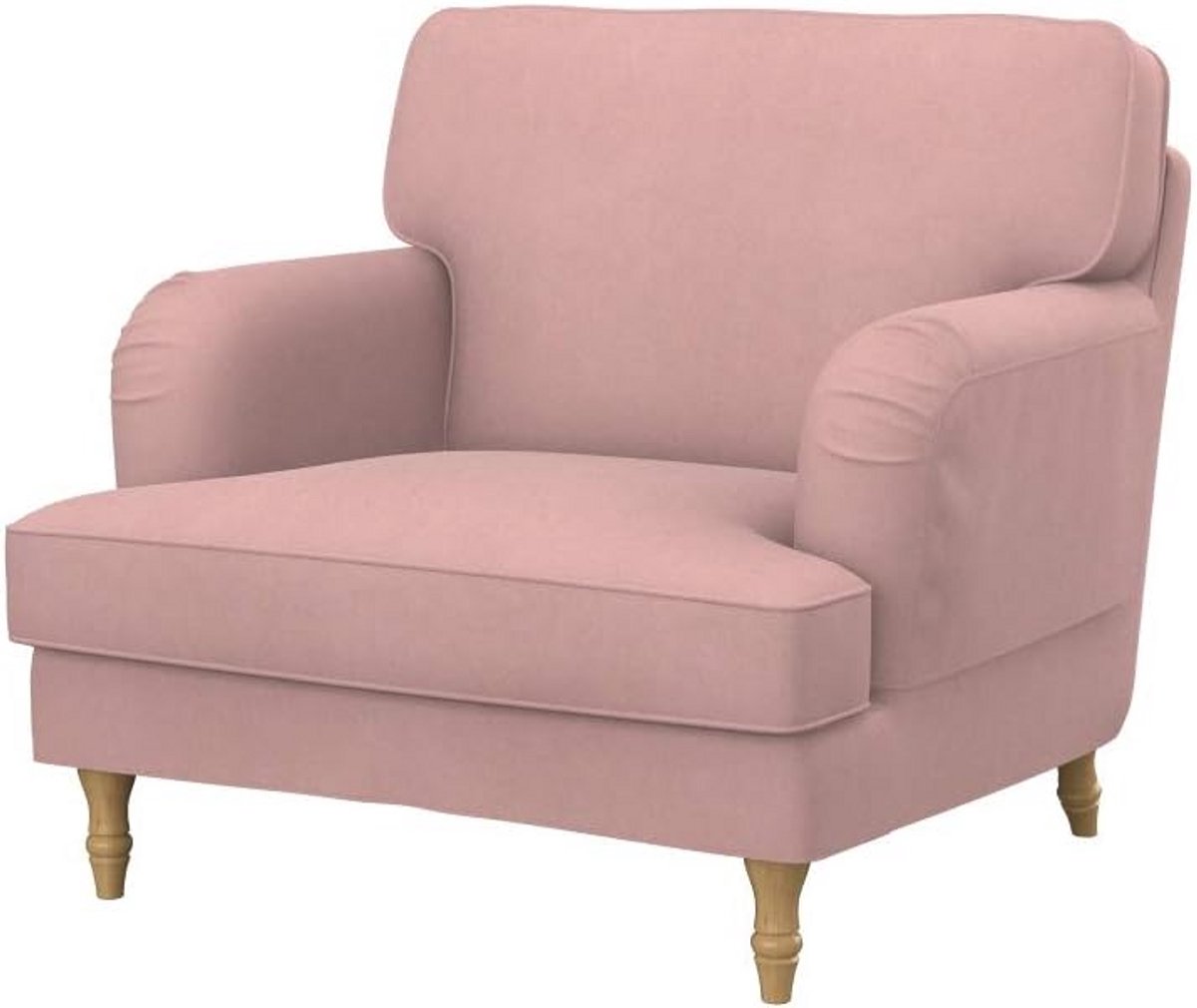 Vervangende Hoes voor Fauteuil - Majestic Velvet Stof in Blush Pink (Roze)