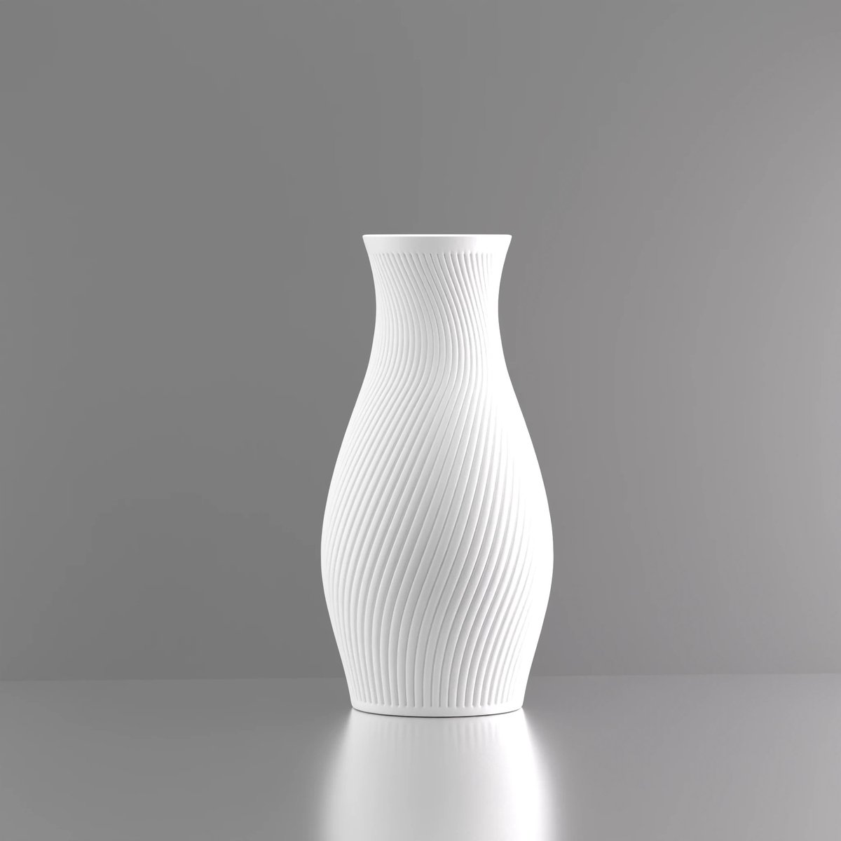 3d-gezellig Diana - Vaas - Wit - Maat 35 cm - Kunststof - Modern - Bloemenvaas -100% gerecycled PLA (bioplastic)