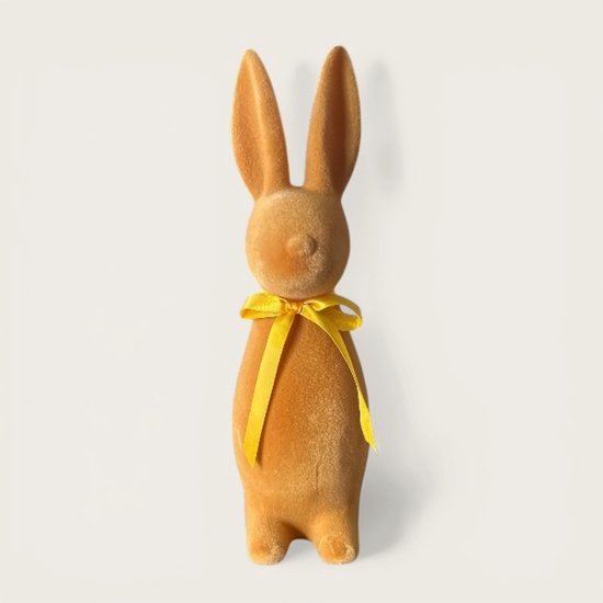 Décoration lapin de Pâques en velours avec nœud