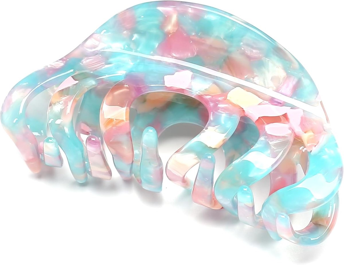 Middelgrote Haarspeld Clip Blauw Roze Celluloseacetaat