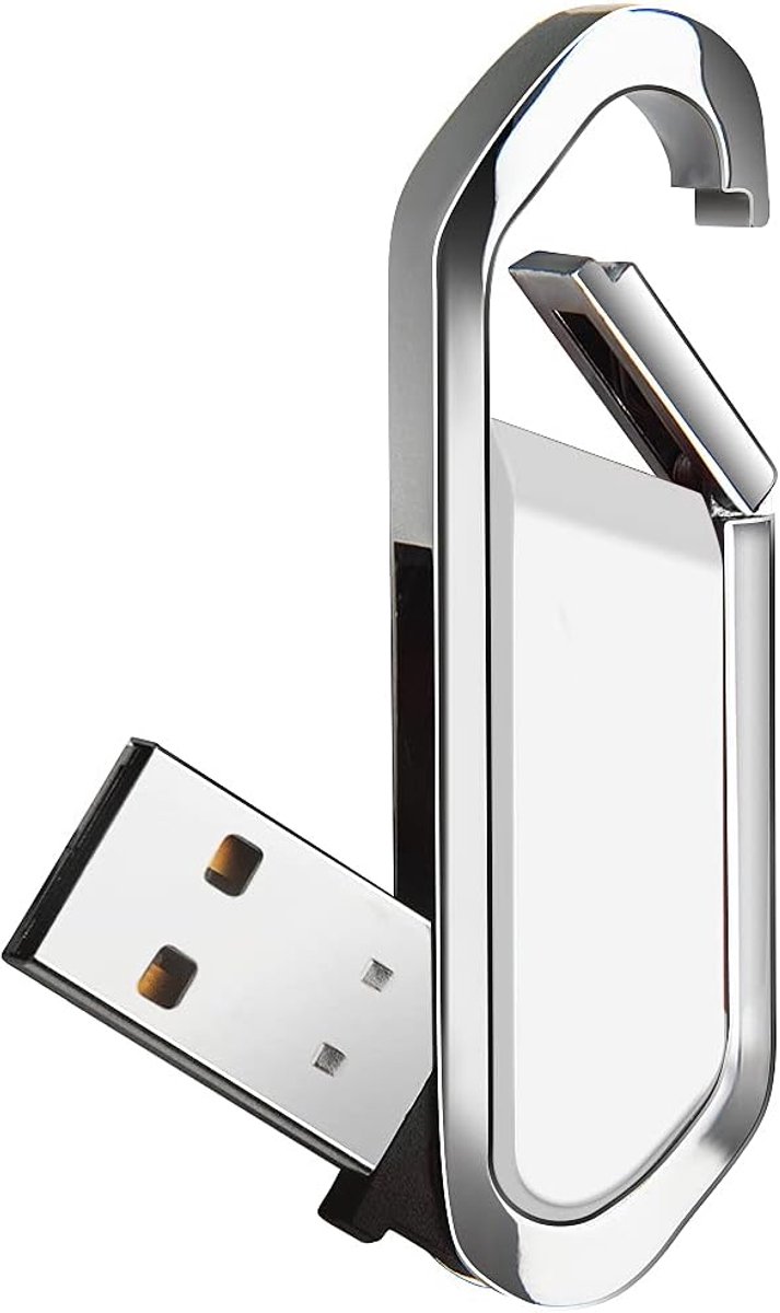 64GB USB Stick Wit met Sleutelhanger - USB 2.0 Flash Drive voor Dataopslag