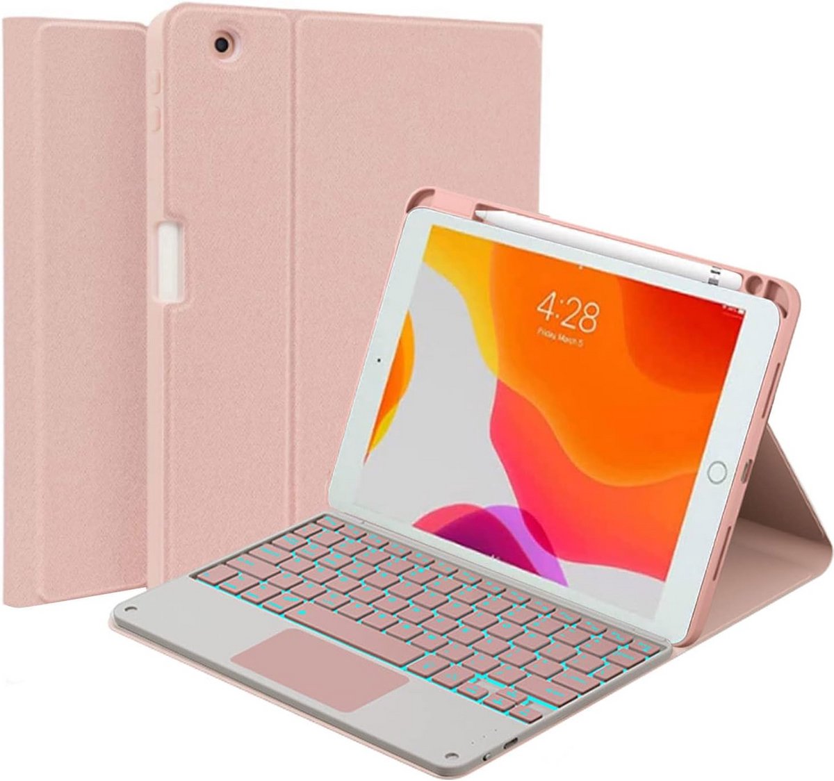 Toetsenbordhoes met Touchpad voor iPad 9,7 inch (Magnetisch & Verlicht)