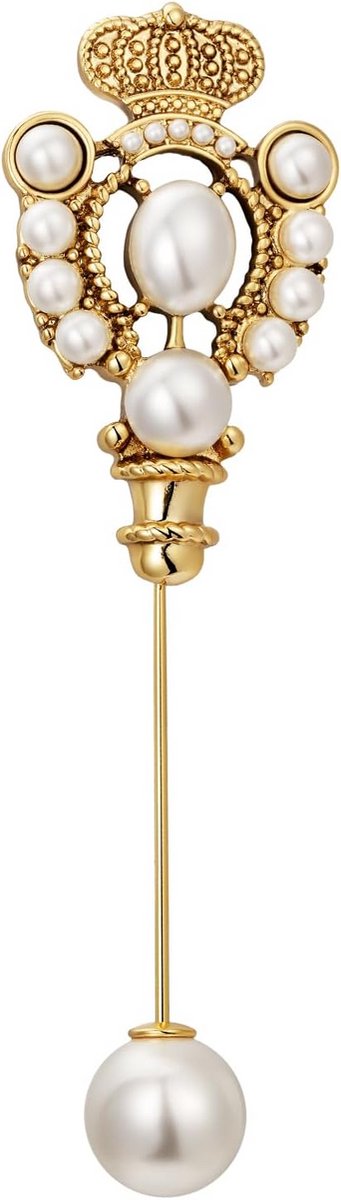 Vintage Kroon Bloem Broche Licht Luxe Kledingaccessoire