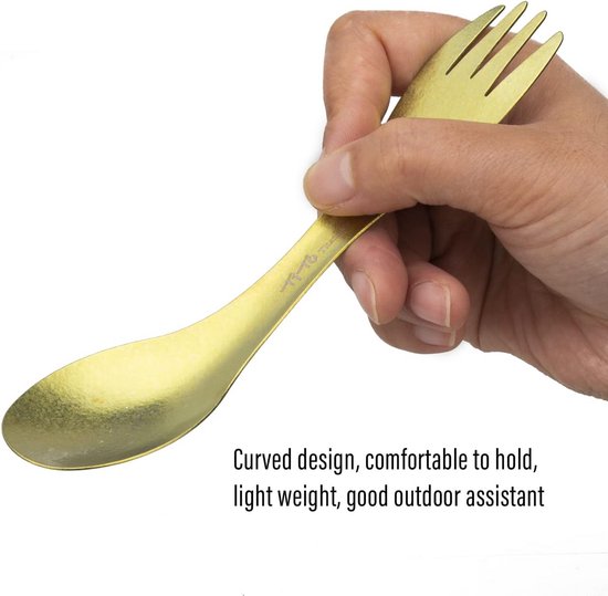 Ultralichte Titanium Spork 2-in-1 voor Outdoor Kamperen en Trekking — afbeelding 5