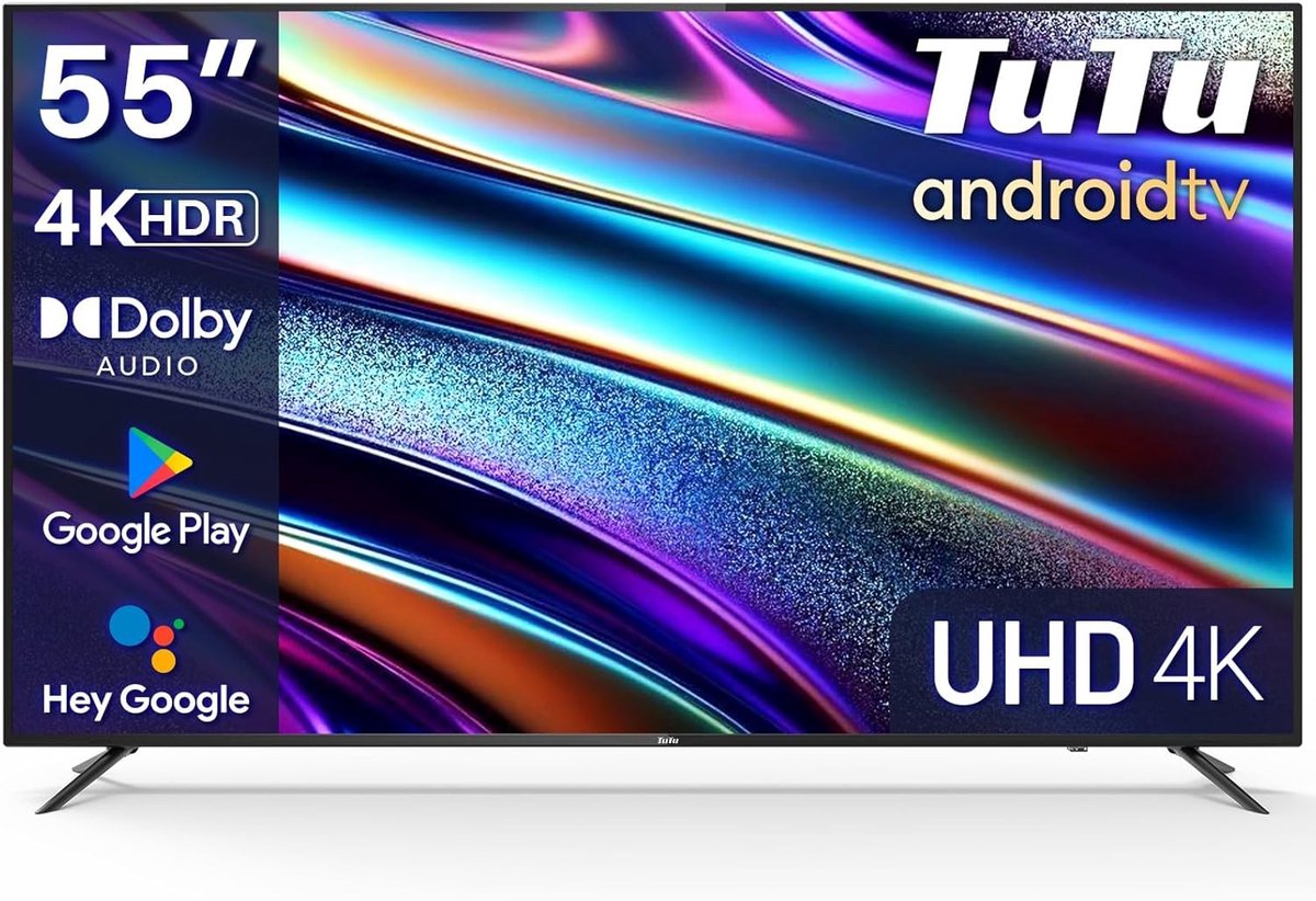 55 inch 4K UHD Smart TV met Android TV, WiFi en Triple Tuner