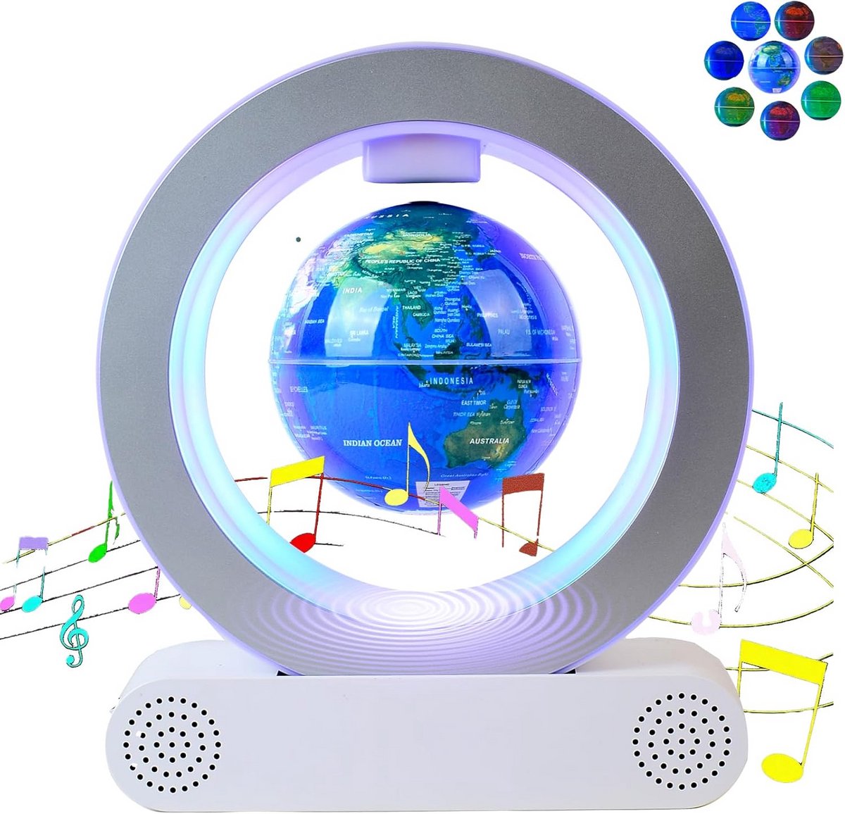 Zwevende Bluetooth Speaker Bol met LED Verlichting voor Kantoor en Kinderkamer