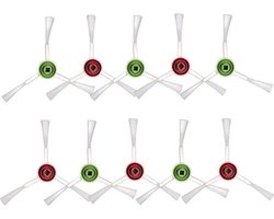 (10 stuks) Vervangende zijborstel Geschikt voor T20 Omni, compatibel Geschikt voor ECOVACS DEEBOT T20 Omni / T20e Omni / X1 Omni / X1 Omni (wit)