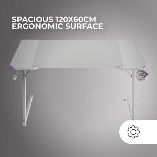 Ergonomische Gaming Bureau met ARGB LED Verlichting en XXL Muisoptrek van Merkloos — afbeelding 2