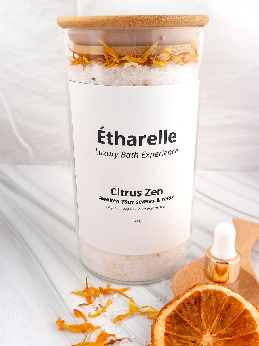 Bad zout - Étharelle Luxe Badbeleving -Premium spa-ritueel met pure essentiële oliën - Citrus Zen, 340g