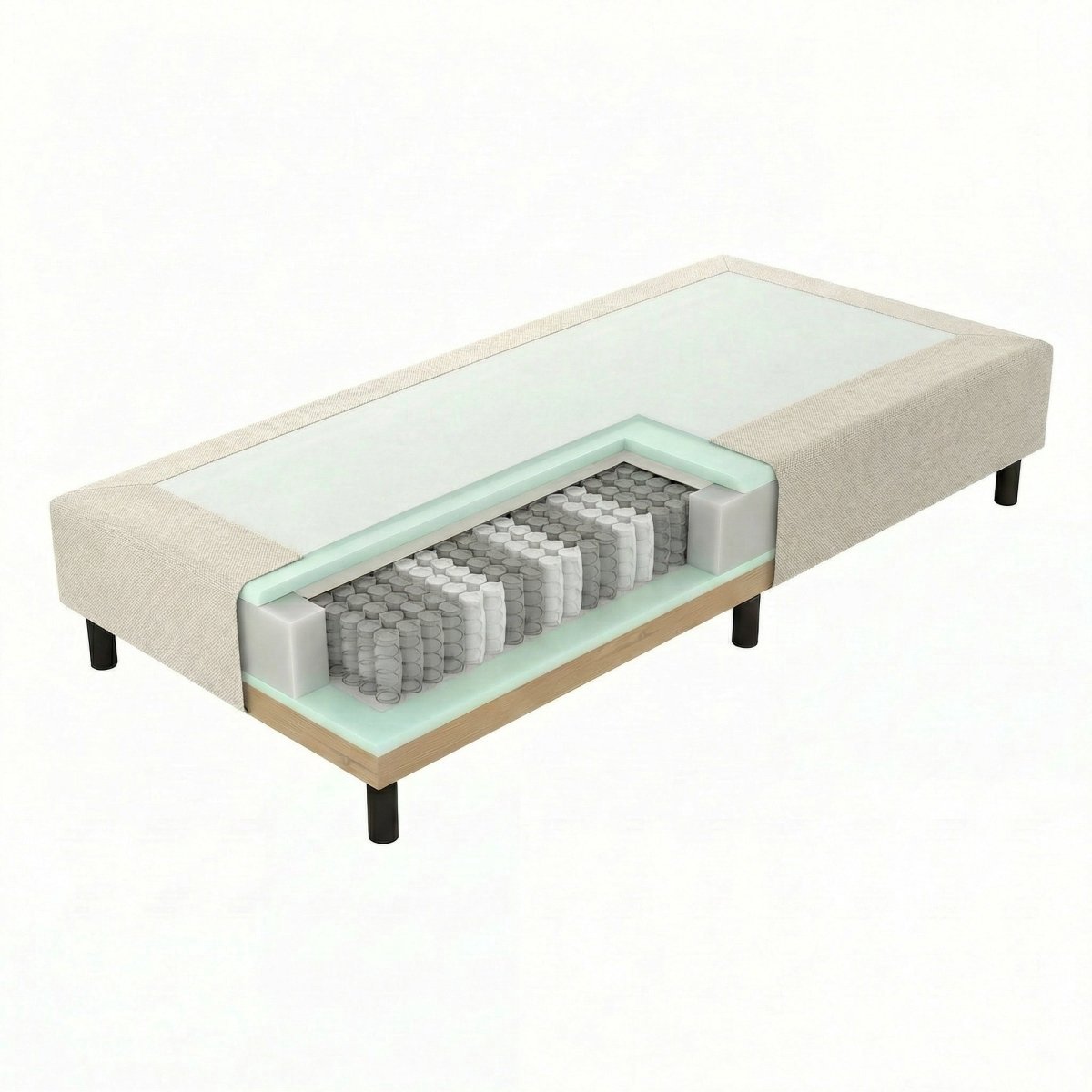 Mörgenn Pocket Boxspring - Losse box - Beige - 120 x 220 - 20cm hoog