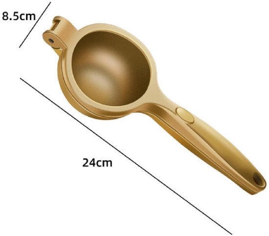 Luxe Citruspers Handmatig Goud - RVS Citruspers voor Citroen en Limoen - 24 cm - Stevige Handpers - Keukenaccessoire van Merkloos — afbeelding 4