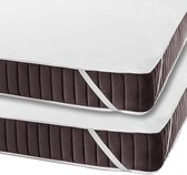 UNIFICATO - Duopak (2 pièces) - 160x200 - Protège-matelas imperméable Molton - blanc - respirant et antibactérien