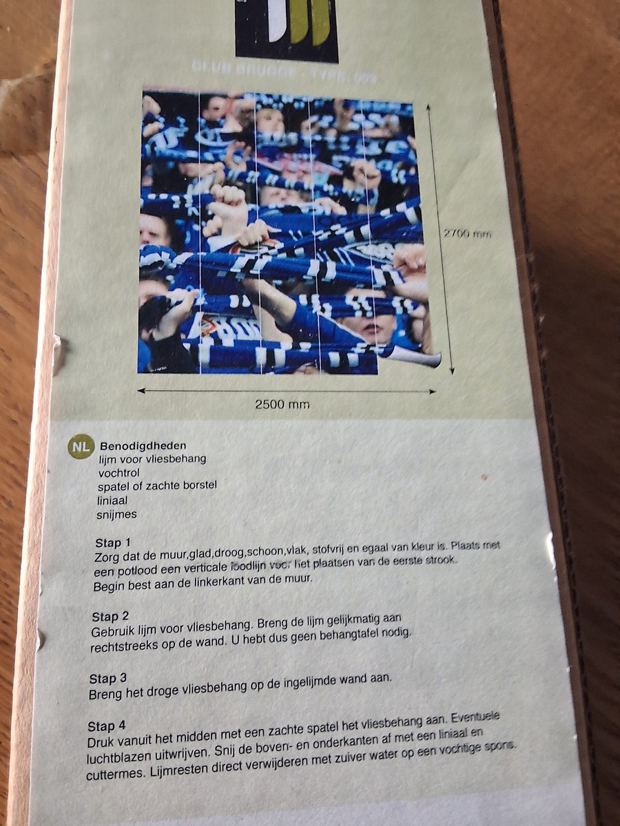 Club Brugge behangpapier 5 stroken sjaal 2500mmx2700mm 5 stroken vliesbehang