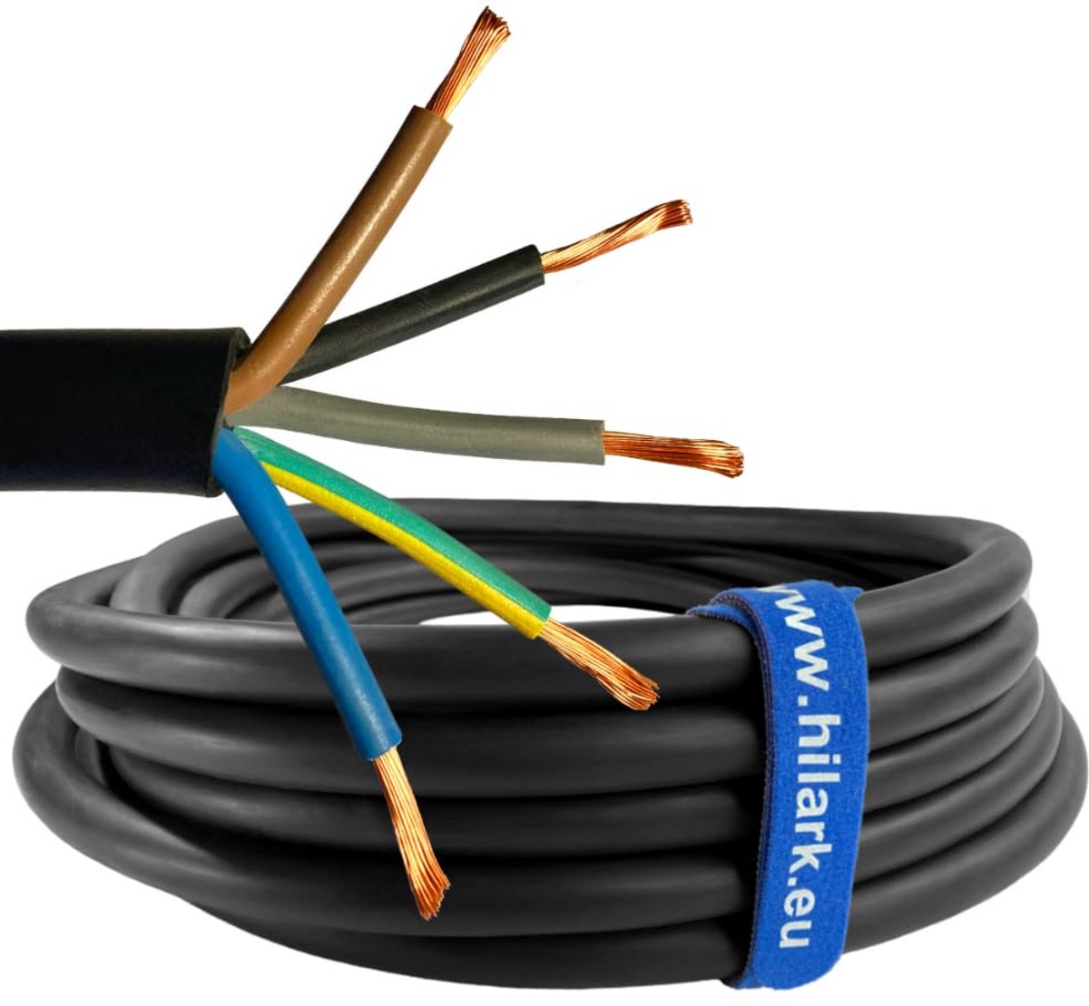 Stroomkabel Rubber H07RN-F 5G4 mm² 30 Meter Zwart
