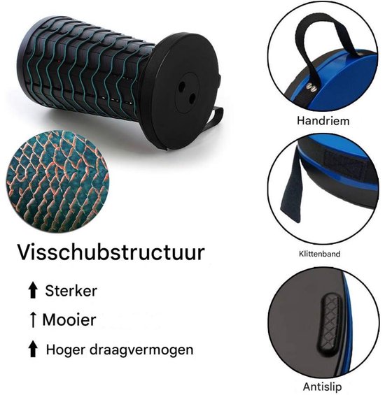 GELLDG Draagbare telescopische kruk - opvouwbaar - geschikt voor kamperen, tuinieren, vissen, wandelen, barbecueën - Verstelbare opklapbare kruk - maximaal draagvermogen 180 kg — afbeelding 2