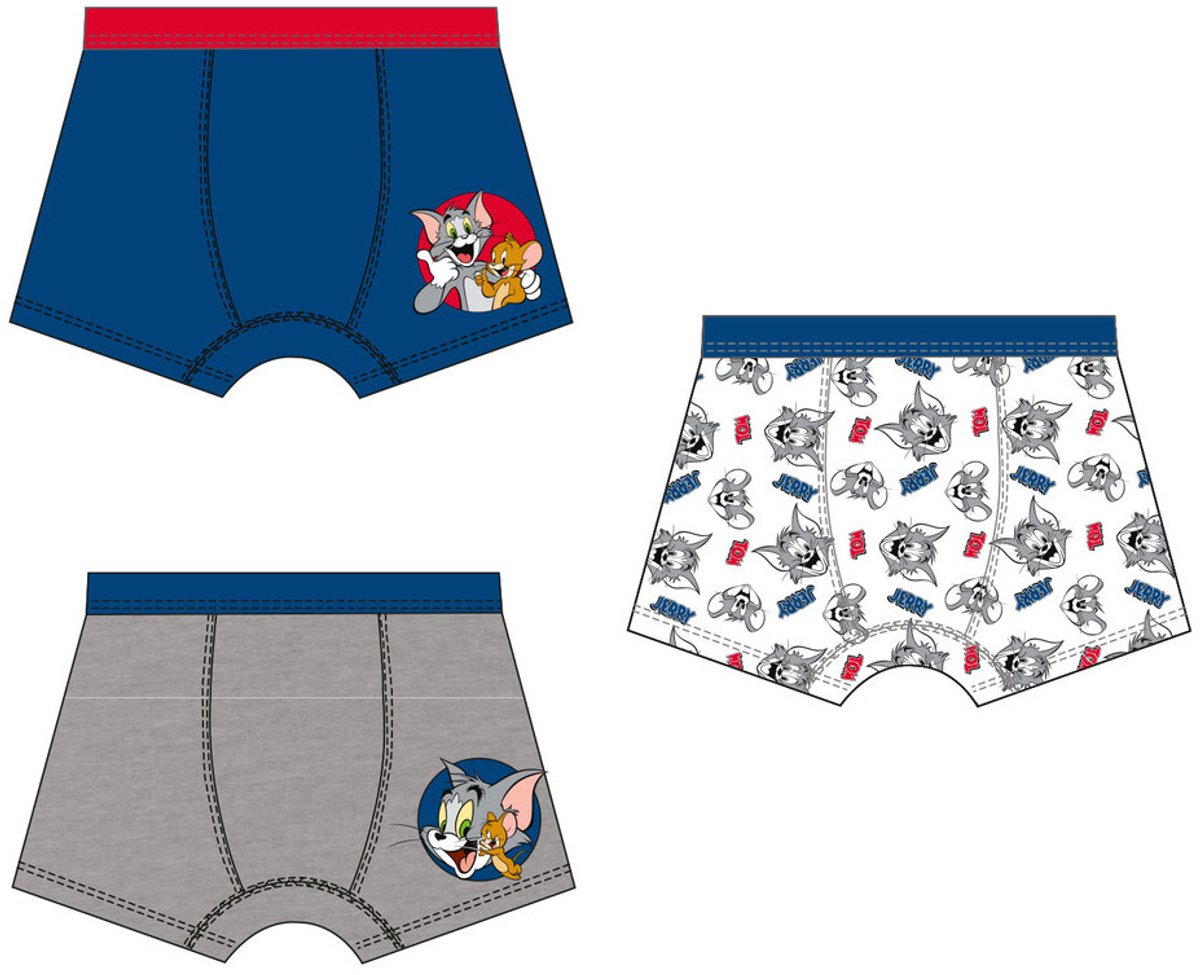 Tom en Jerry kinderboxershorts 3 stuks/pak 122/128 cm