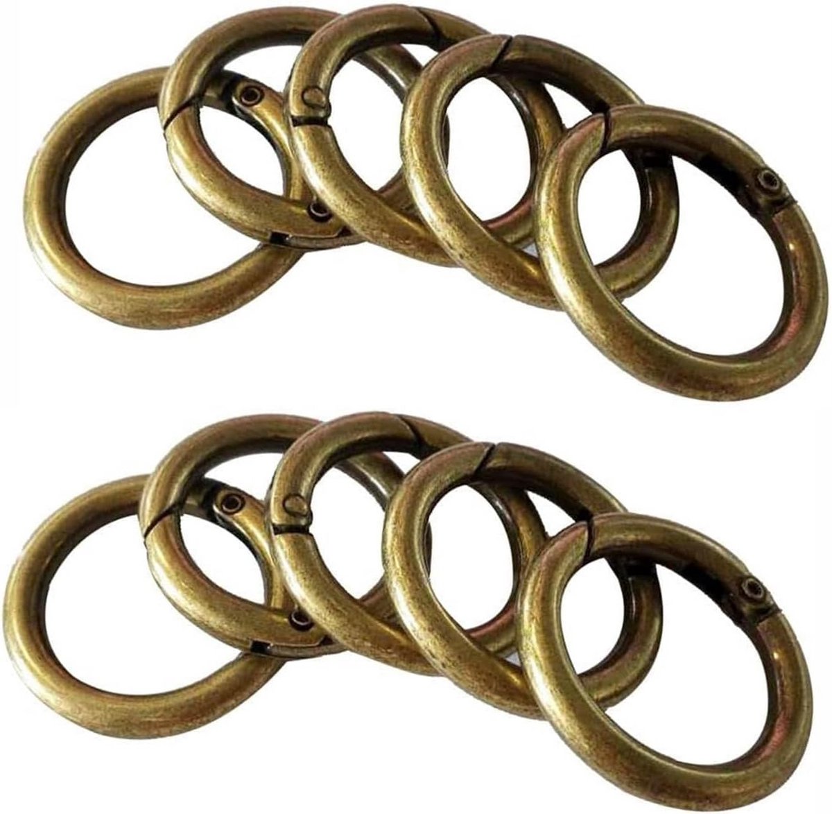 Ronde Karabijnsluitingen - Verbindingsringen - Haken en Bevestigen - Veersluiting Ontwerp - 38mm 10 Stuks - Bronskleurig