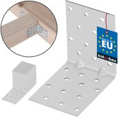 KOTARBAU® 12 Stuks Hoekverbinder, Verzinkt Staal, 80 x 80 x 60 mm, Zilver, Hoekanker Met Ril, Zware Hoekverbinding, Hoekijzer, Versterkingshoek, Montagehoek Voor Houtconstructies