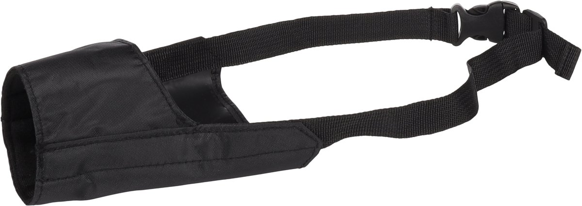 Bol.com Flamingo Honden Muilband Ned - Zwart - Maat M - 53/77 cm x 21 cm aanbieding