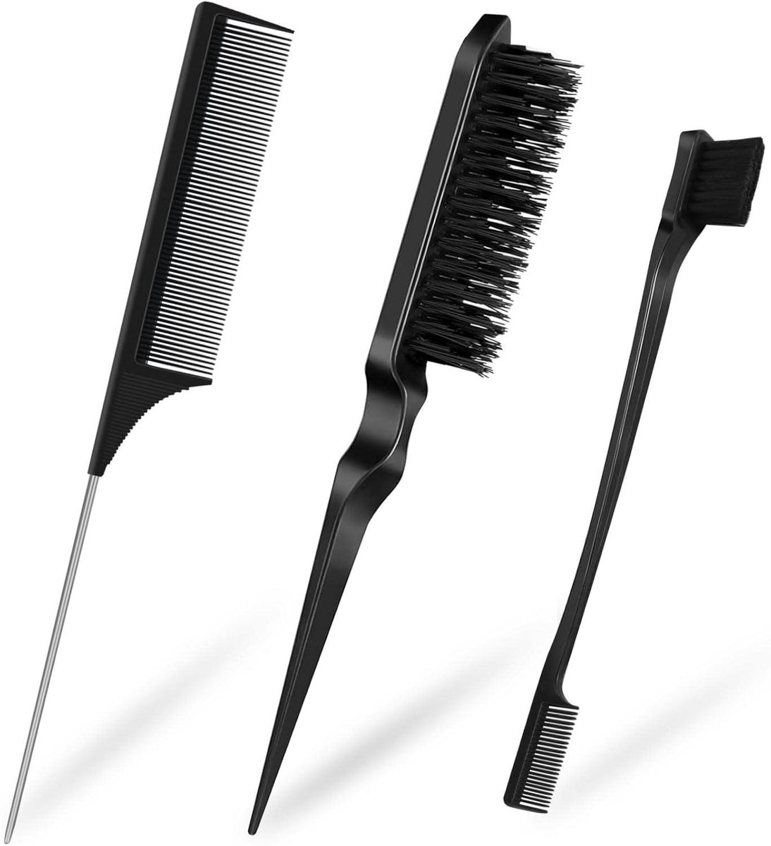 Set van 3 haarborstels voor kapsalon, haarstyling, professionele haarverzorging.