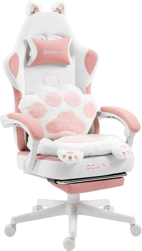 Dowinx Gamingstoel Roze Ergonomisch met Voetsteun - Dowinx - €147,99