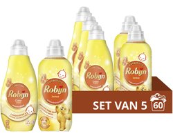 Robijn Perfect Match Wasmiddel en Wasverzachter Pakket - Zwitsal - 5 stuks - (60 Wasbeurten) - Voordeelverpakking