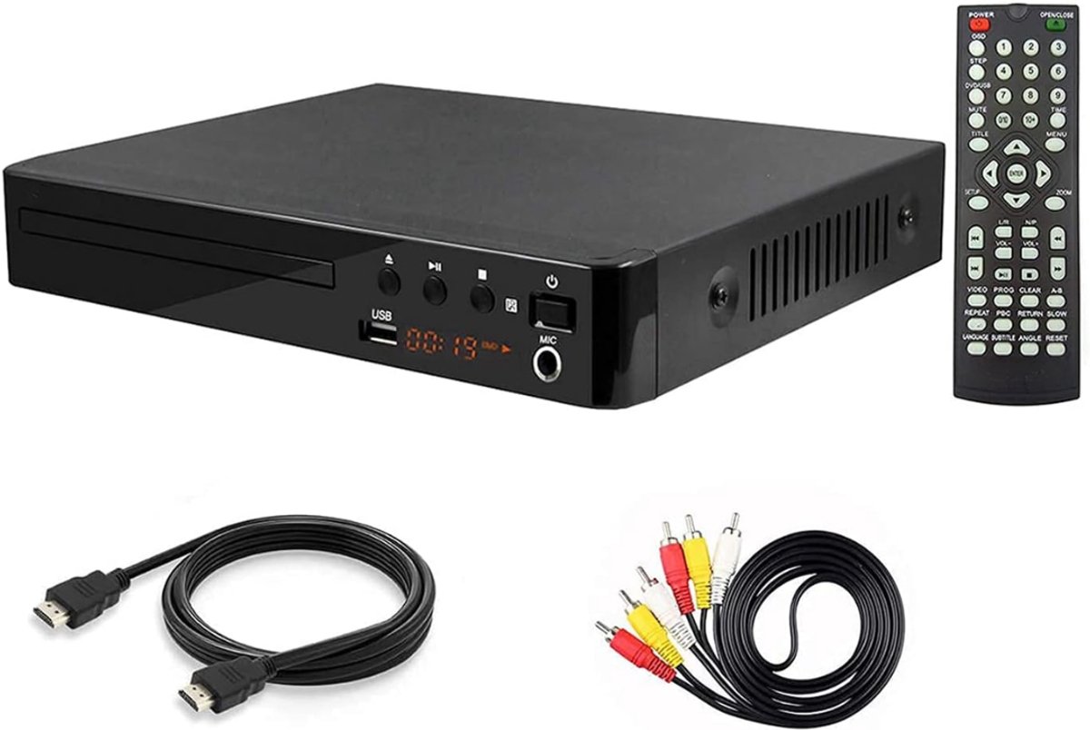 RWB® DVD Speler met HDMI - DVD Speler - HDMI DVD Speler - Zwart - 23cm x 19cm x 5cm