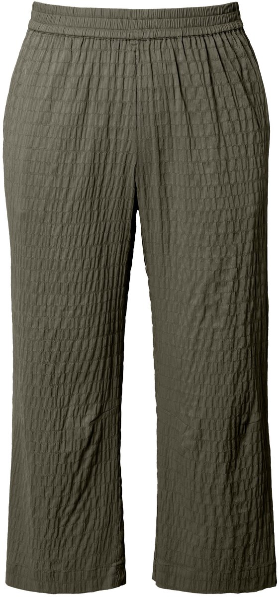 Ulla Popken - Dames - 7/8-broek Ruby voorgevormde knieën rechte pijpen - Olijfgrijs - Maat 52