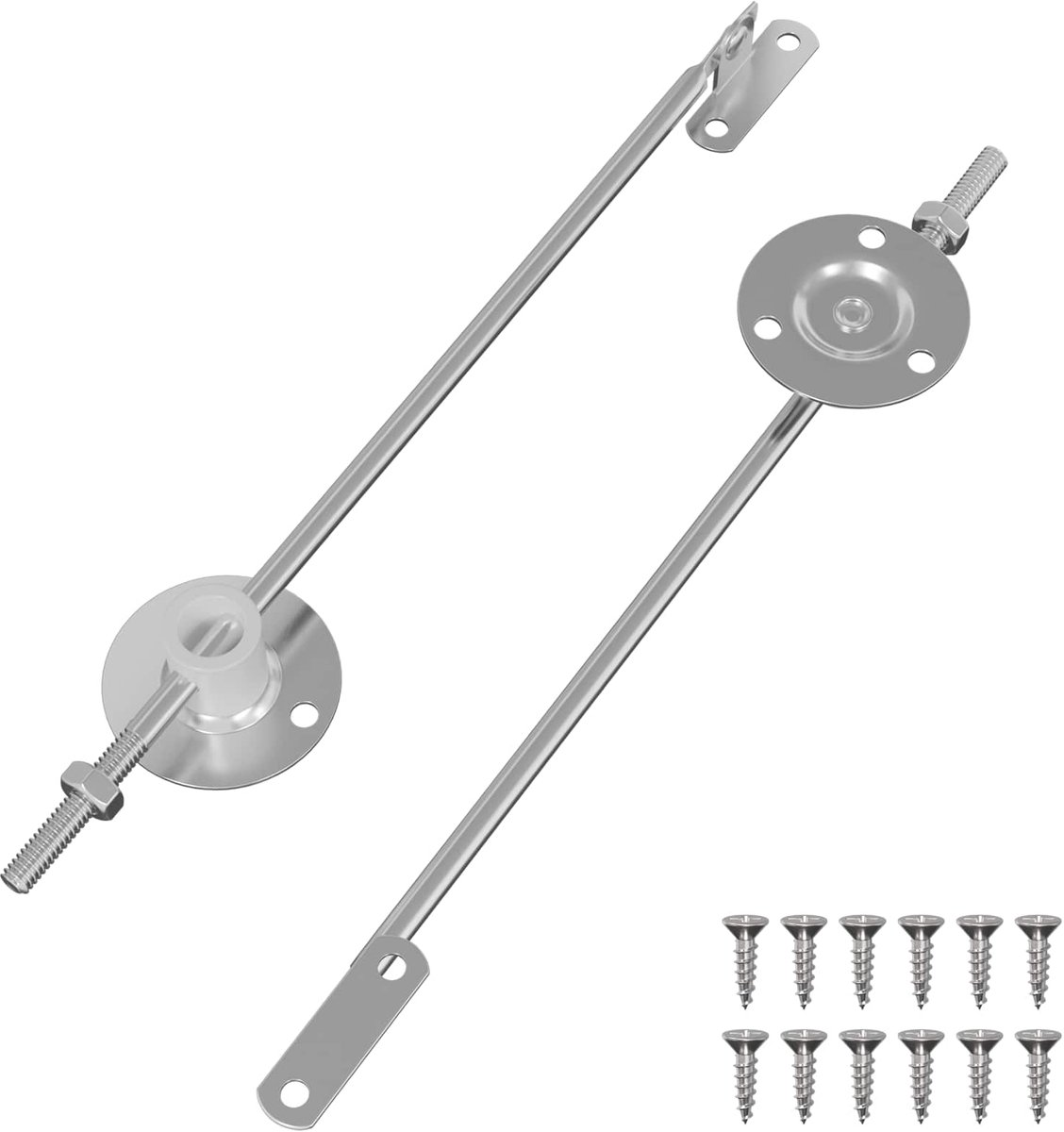 vidaXL - Deksel - ondersteuningsscharnier - 2 - pcs - Zilver - 194 - x - 36 - x - 18 - mm