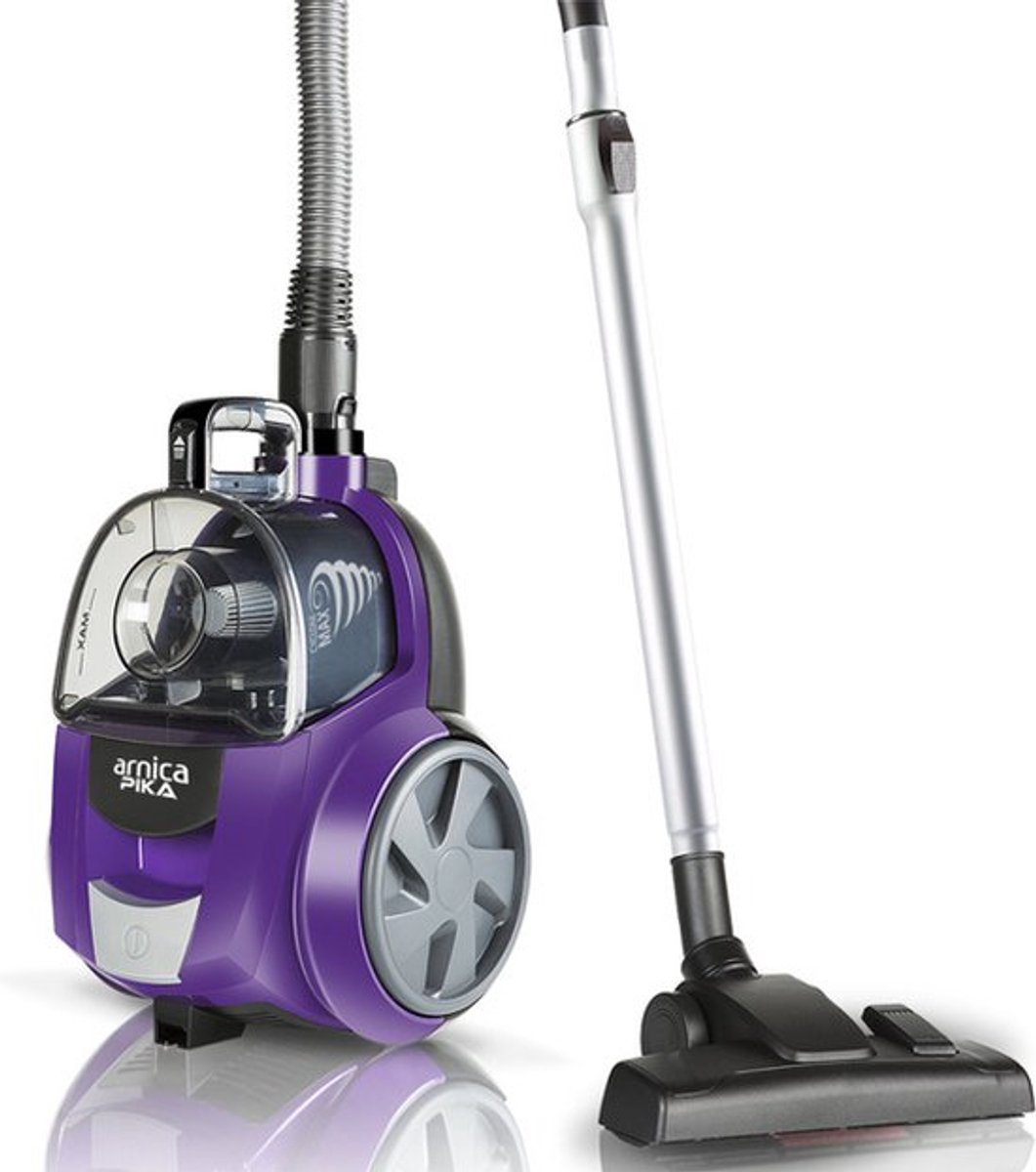 Bol.com Arnica - Pika Stofzuiger - 750W Cilinderstofzuiger - Zonder Zak - Droog Stofzak 2,5 liter - Paars - HEPA 13 - Turbo Nozzle aanbieding