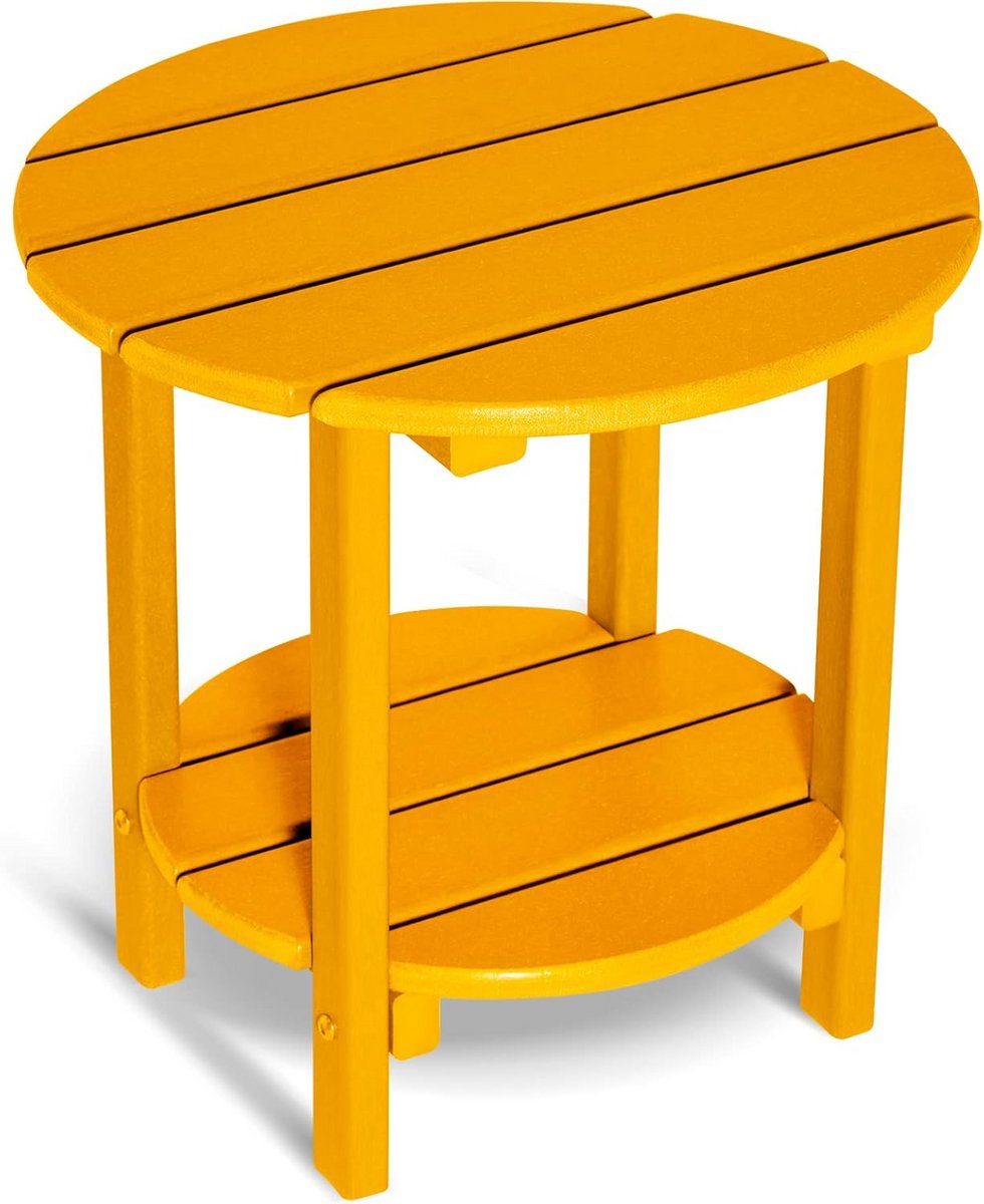 Ronde HDPE Bijzettafel Buiten - Weerbestendige Tuin- en Terrastafel