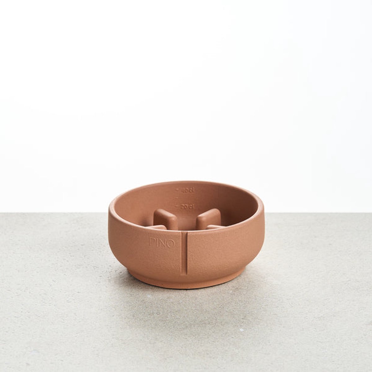 PINO Sandstone Hondenvoerbak Slowfeeder (anti-schrok) - Terracotta (Salmon Terra) - Small ⌀14cm - 400ml