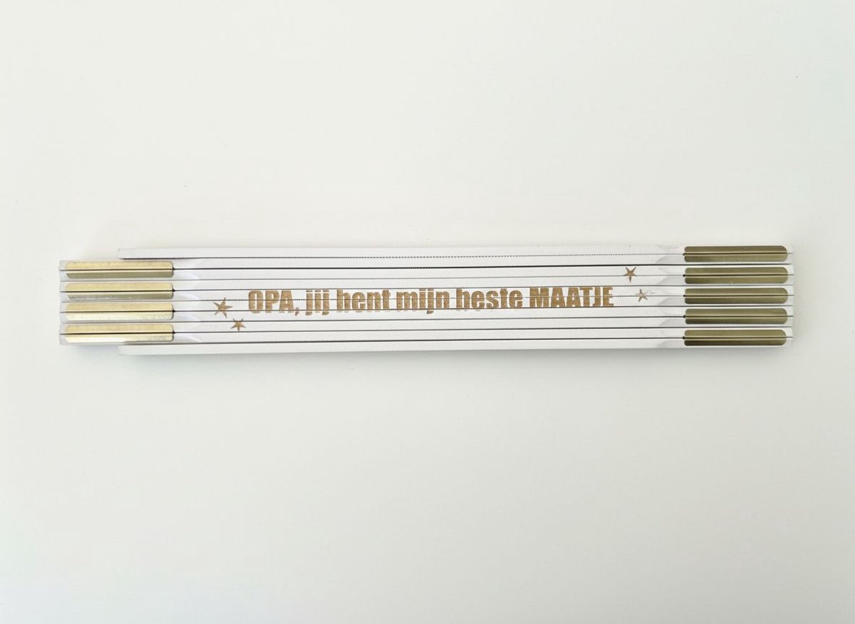 Hip met Pit Creaties - Gepersonaliseerde Vouwmeter Duimstok - "Opa/Vake/Opi/Pappi jij bent mijn beste Maatje" - Opa Cadeau - Hout 2 Meter - Eigen Benaming - Handgemaakt - Gegraveerd