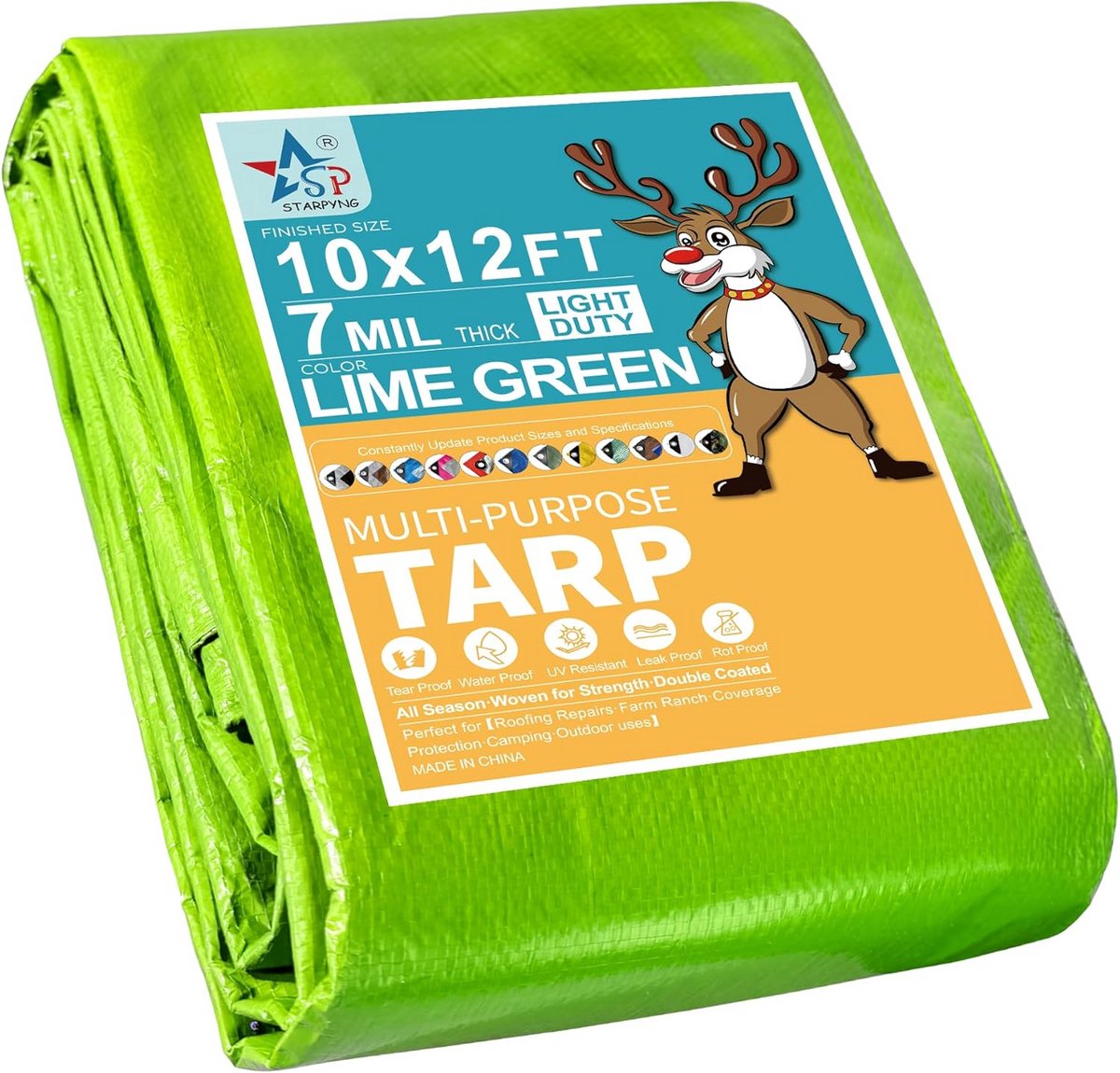 Waterdichte Lima Groene Presenning 3x3.6 Meter - UV-bestendige Zeil voor Buiten Bescherming
