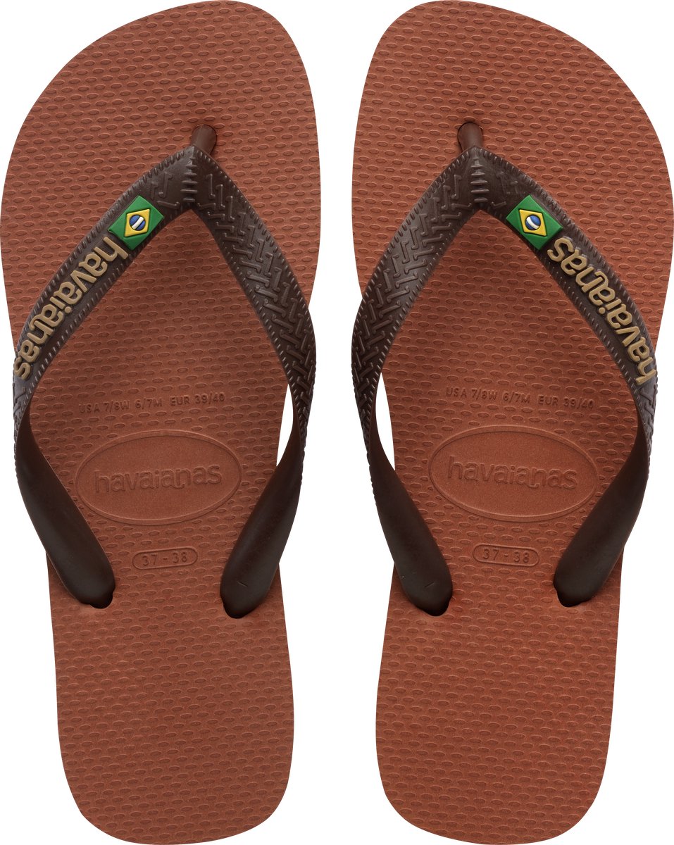 Havaianas HAV. BRASIL LOGO RUST/Donkerbruin Unisex Slippers - rust/Donkerbruin
