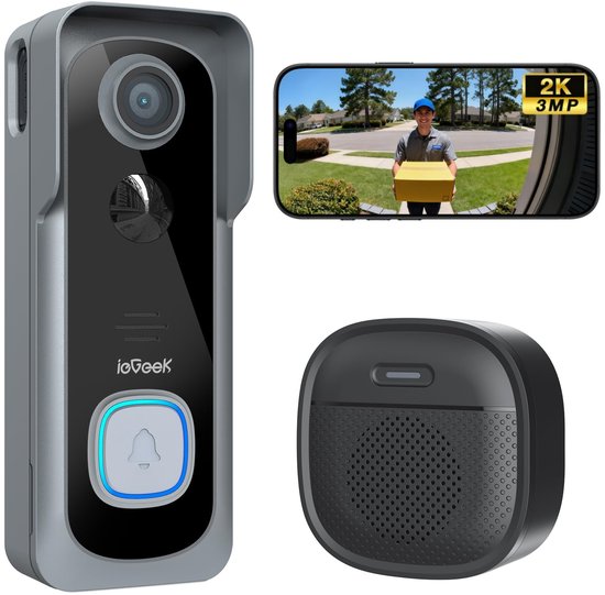 ieGeek J1 Draadloze Video Deurbel 2K (EAN: ...9443) - ieGeek - €59,99