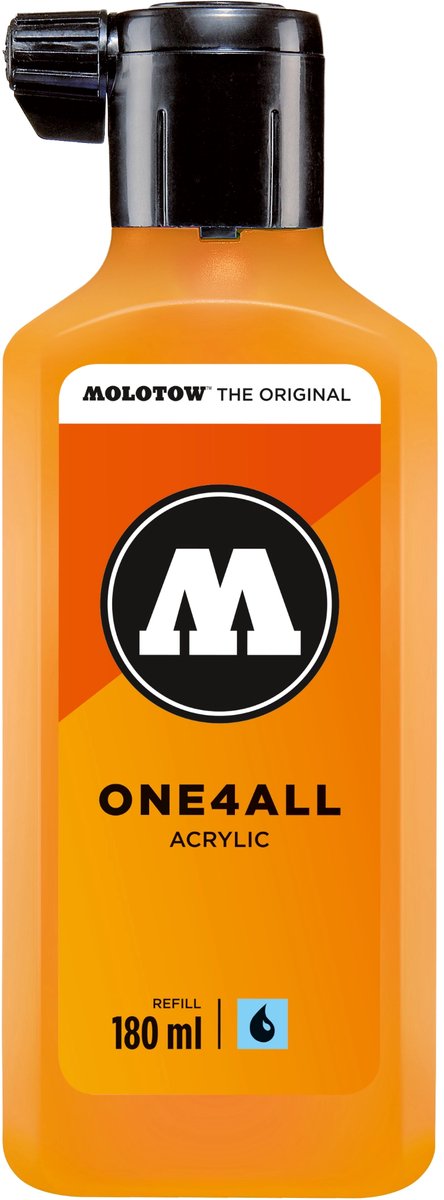 Molotow ONE4ALL™ - 180ml Lichtoranje navul Inkt op acrylbasis