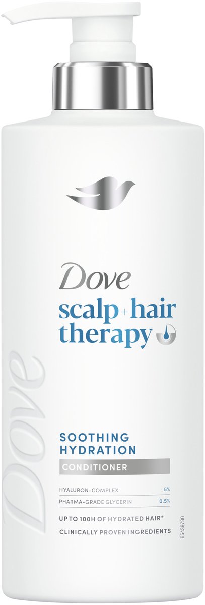 DOVE Scalp + Hair Therapy Conditioner - Soothing Hydration - verzorging voor hoofdhuid en haar met hyaluroncomplex en glycerine van farma-kwaliteit - 400 ml