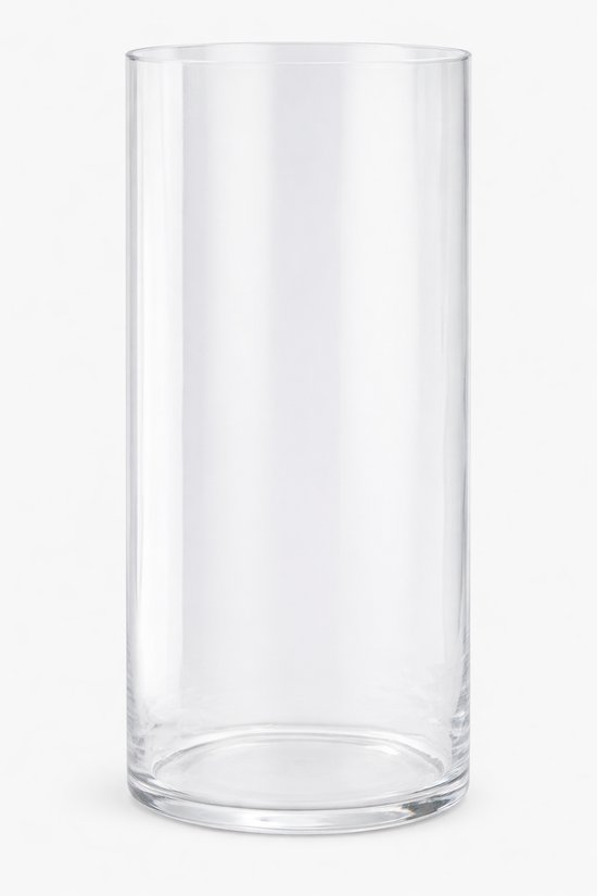 Glazen Vaas Ø15xH30 cm – Heldere Cilindervaas van Transparant Glas