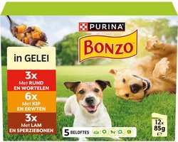 4x Bonzo - Hondenvoer - Nat - Pouch in Gelei - Multipack 12x85g