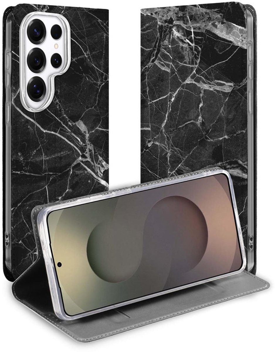 Book Wallet Case Samsung Galaxy S26 Ultra Marmer Zwart