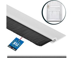 KOTARBAU® Deurborstel, PVC, 1 m, Wit, 45 mm, Borstelafdichting, Tochtstrip met Borstel, Tochtstrip Onderkant Deur, Deurborstel Nylon, Deurstrip Tegen Ongedierte, Zelfklevend
